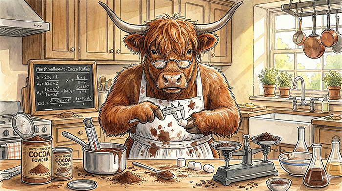 Wally in his cocoa laboratory