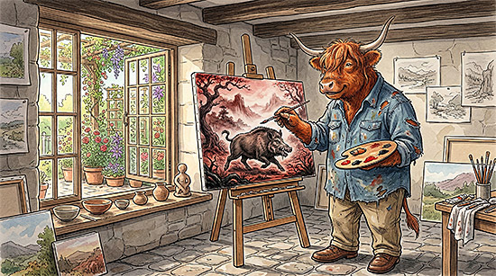 Wally Painting a Masterpiece